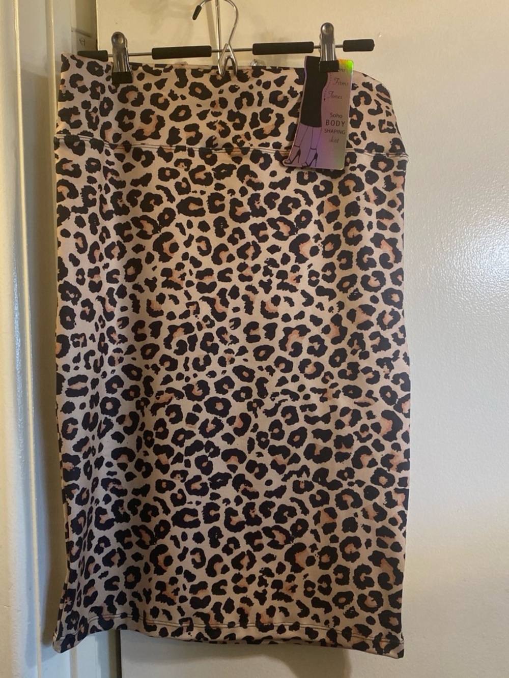 Soho Leopard Print Pencil Skirt - Beige & Black